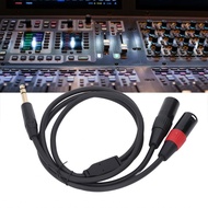 flyingshop-my ASHATA 1/4 TRS to Dual XLR Male Y Splitter Cable  inch 6.35mm 2 Stereo Unbalanced Micr