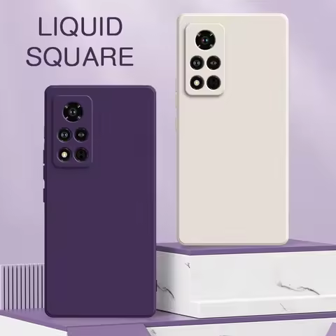 Original Square Liquid Silicone Phone Case for Honor View 30 40 V30 V40 Pro Lite 360 Protective Shoc