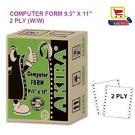A4 (9.5" X 11")  NCR COMPUTER FORM 2 PLY (W/W)- ( Ready Stock )