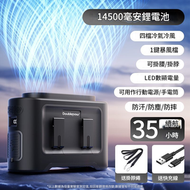 【超長續航】RASUN K300掛腰風扇 14500MAH大容量  雙頭風扇 黑色
