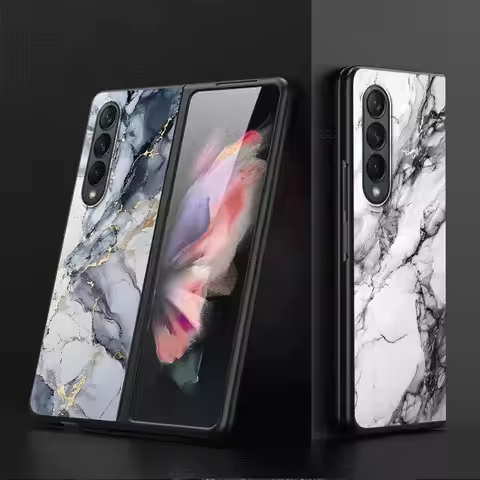 Marble Cases for Samsung Galaxy Z Fold6 Z Fold3 ZFold4 Z Fold5 5G Z Fold4 5G Coque Bumper Shockproof