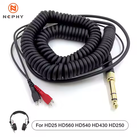 Gold Plated Poyatu Spring Relief Coiled Headphone Cables for Sennheiser HD25 HD25-1 HD25-1 II HD25-C