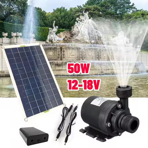 50W 800L/H Solar Power Water Pump Set Submersible Water Pump for Bird Bath Pond Garden Fountain Deco