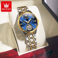 OLEVS Ladies Watch Fashionable Casual Automatic Mechanical Watch Hollow Waterproof Diamond Set Multifunctional Stainless Steel Famous Brand Watch Gift