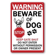 Beware of Dog Signs for Fence, Beware of Dog Sign for Property Funny Guard Dog Warning Metal Tin Sig