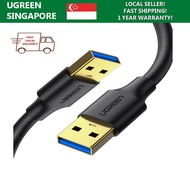 Ugreen USB3.0 A-male to A-male extension cable 24K gold-plated, Multiple Interior Shielding, 28+24AWG
