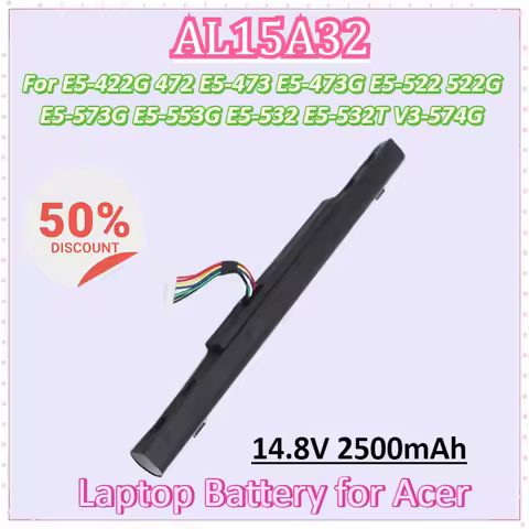 New AL15A32 14.8V 2500mAh Laptop Battery for Acer E5-422G 472 E5-473 E5-473G E5-522 522G E5-573G E5-