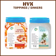 HYX Nata De Coco And Rainbow Fruit Jelly Chewy, Translucent Toppings/Sinkers For Drink Beverages Nat