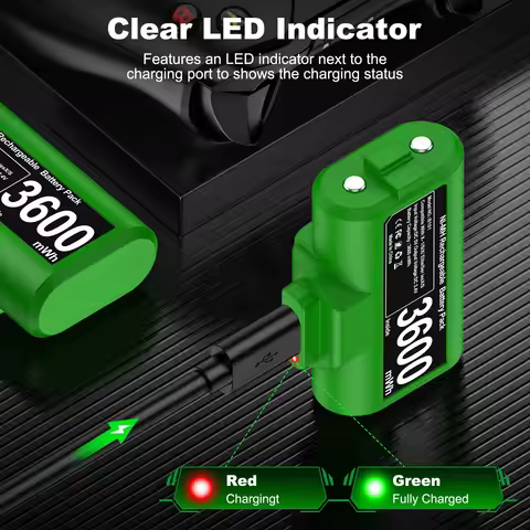 BEBONCOOL B101 2*3600mWh Rechargeable Battery Packs for Xbox Series X/S ＆ Xbox One Xbox One Battery 