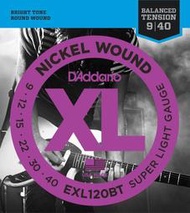 D Addario EXL120BT Balanced Tension 09-40 張力平衡 電吉他弦【硬地搖滾】