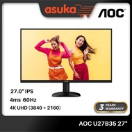 AOC U27B35 27" 4K UHD 60Hz 4ms IPS Monitor (DP 1.4x1, HDMI 2.0x2, AUX)