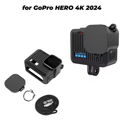 Silicone Case for GoPro Hero 4K 2024 Tempered Glass Screen Protector Protective Film Replacement Sid