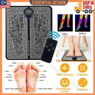 UPGRADE EMS Electric Foot Massager Mat Pad USB Charging Feet Relieve Acupuncture Therapy Leg Muscle Stimulator Urut Kaki