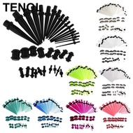 [TENOL] 36 Pieces Gauges Kit Acrylic Plugs Tapers 14G-00G Ear Stretching Set Plugs and  Tunnel