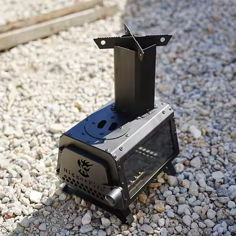 Camping Rocket Stove Outdoor Portable Collapsible Wood Burning Camp Stove, Wood Burning Smokeless Ro