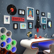 Cartoon Swinging Children's Photo Frame with Interchangeable Rocket Design, Bedroom High Polymer Com