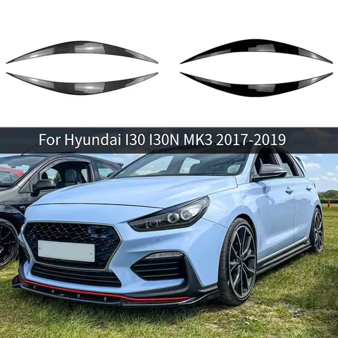 Applicable to Hyundai I30 I30N MK3 2017-2019 Automotive Carbon Fiber Headlight Eyebrow Car Sticker E