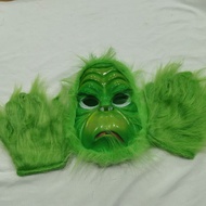 Santa Crane Green Monster Greenie Mask Head Carnival Ball Party Funny os Props 26.1.25