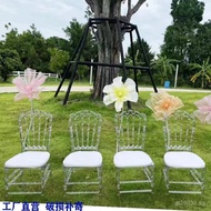 Plastic Chair Internet Celebrity Crystal Chair Pc   Chair Acrylic Bamboo Chair Theme Wedding Chair T