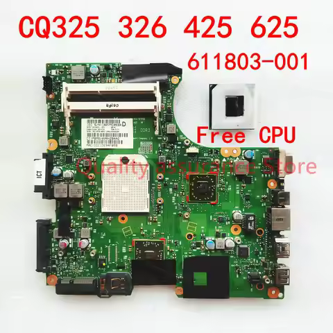 For HP Compaq 326 625 CQ325 425 Notebook Compaq 611803-001 Laptop Motherboard Free CPU DDR3 Socket S