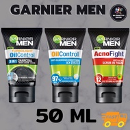 โฟมล้างหน้า กานิเย่ ฟอร์เมน สกิน 50ml Garnier For Men รุ่น โฟม การ์นิเย่ หลอด ดำ-3IN1 รุ่น เทอร์โบไลท์ออยคอนโทรล 50 ml.