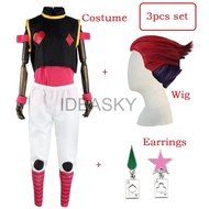 Anime HUNTER X HUNTER hisoka cosplay female earrings wig Costume Full Set Suit Unisex Phantom Troupe