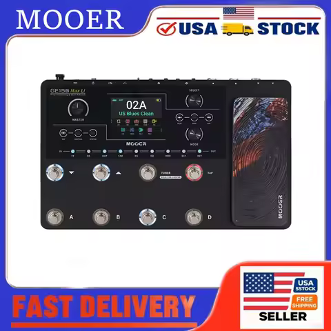 MOOER GE Series Guitar Multi Effects Pedal 55 Amp Models 200 Presets 9H Battery IR Loader 4 Footswit