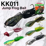 Crazy《KK011》Jump Frog Bait Umpan Katak Double Hook Top water Lure Casting Haruan Toman Umpan tiruan Jump Frog EXP