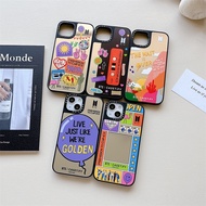 BTS Sticker Mirror Case iPhone For 14 Pro Max 14 Plus 13 Pro MAX 12 Pro MAX 11 TPU Shockproof Phone Cover Back Cute Fashion INS Style Casing