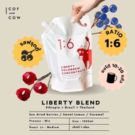 COF AND COW กาแฟสกัดเย็นสูตรเข้มข้น 1:6 อาราบิก้าเอธิโอเปียคั่วกลาง Cold Brew Concentrate Liberty 1