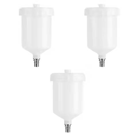3 Pcs 600Ml Plastic Hvlp Paint Cup Pot For Sata Sprayer Cup Connector Jet Paint Sprayer Durable Easy