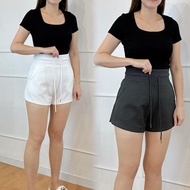 (JANUARY BRAND) SMLXL2XL Women's High Waist Short pants女装高腰短裤罗马弹力面料后腰伸缩裤头-JN5228