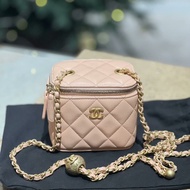 全網最低價✨97新 Chanel 金球小盒子 裸色