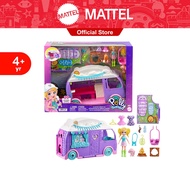 Polly Pocket Glamping Camper Van, Doll & Pet Playset, Camping & Food Accessories, Travel Toy (JCC32)