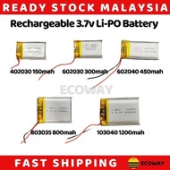 /3.7v Li-PO Battery Lithium Polymer Bateri 402030 602030 602040 803050 103040 150mah 300mah 450mah 8