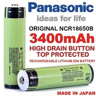 ORIGINAL PANASONIC japan NCR18650B 3400mAh Lithium ion 3.7V Rechargeable Battery button top Protecte