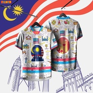 2024 Merdeka Short Sleeves Sprot Jersey baju merdeka budak lelaki baju t shirt merdeka Summer Loose 