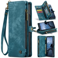 Vintage Suede Z Fold 5 6 7 Wallet Case Leather Flip Cover Multifunction Card Holder Zip Pouch Samsun