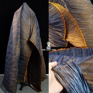 Designer Two-Color Pleated Fabric Fashion Art Pleated Ladies Long Skirt Elegant Fabric Dress Fabric