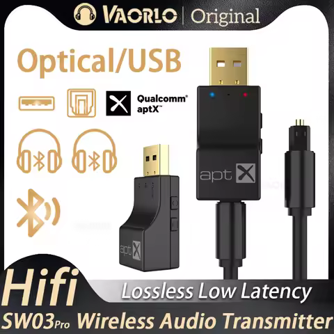 SW03Pro APTX USB Optical Bluetooth Audio Transmitter aptX-Adaptive/HD/LL Dual Stream HIFI Wireless A