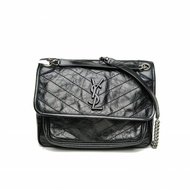 SAINT LAURENT Niki中號28D扣黑色牛皮黑扣