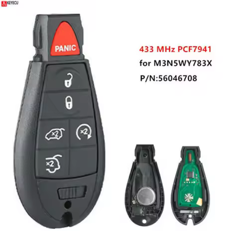 Keyecu New Remote Fobik Key Fob 6Button Replacement for Jeep Grand Cherokee Commander 2008 2009 2010