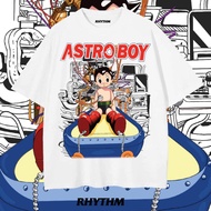 (RHYTHM) เสื้อ ASTRO BOY คอชิด ผ้าเฟดดำ ผ้านิ่ม หนาใส่สบาย COTTON COMB ทรง OVERSIZE ไม่มีตะเข็บข้าง