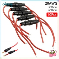 CHERRY4GJ 1/10Pcs Glass Fuse Holder, Screw Type 5X20mm 5*20mm 6*30mm Fuse Casing, Durable Fuses Boxe