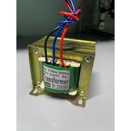 Transformer 200W (square) 220v to 100v for Japanese domestic products, Transformer 220v to 110v 50Hz