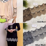 ❤️SIMPLE & MURAH❤️TAHAN LASAK LACEMEWAH LACEMURAH SIAP GLITTER CANTIK READYSTOK RENDA BAJU KURUNG LA