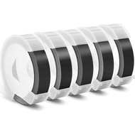 Embossed Label Tape Compatible with Dymo Label Machine, 3/8 Inch 3D Plastic Label Replacement Parts 