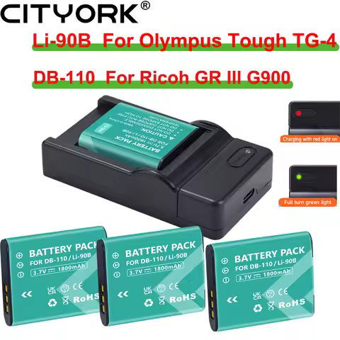 Li-90B / DB-110 Battery For Olympus Tough TG-4 TG-6 TG-5 TG-2 IHS SH-60 SH-50 IHS, SP-100,For Ricoh 