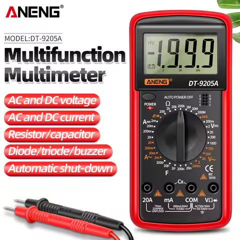 ANENG DT9205A Digital Multimeter AC/DC Transistor Electrical NCV Tester Meter Profesional Analog Aut
