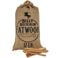 Billy Buckskin Co. 12 lb. Burlap Bag of Fatwood Fire Starter Sticks | Packed in a Stylish Burlap Bag